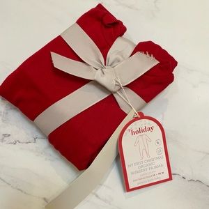 NWT Pottery Barn Kids My First Christmas Organic Nursery Pajama. Size 12-18 Mo